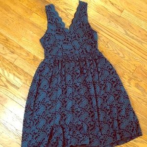 Modcloth Turquoise green Lace V-Neck Dress